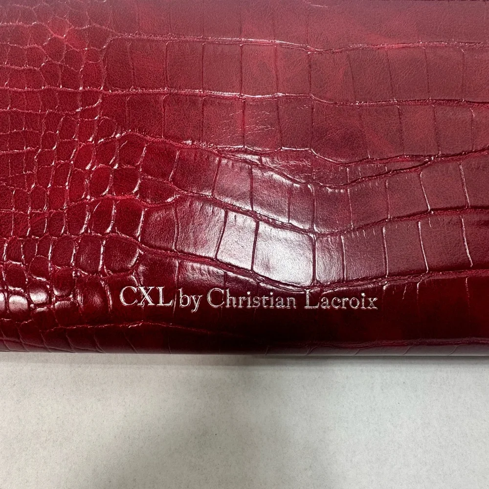 CXL‎ by Christian Lacroix Kara Croco Zip Around Wristlet Wallet Red NWT